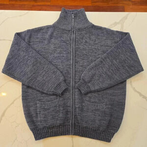 Haband Full Zip Long Sleeve Knit Cardigan Sweater Jacket Gray Size 3XL